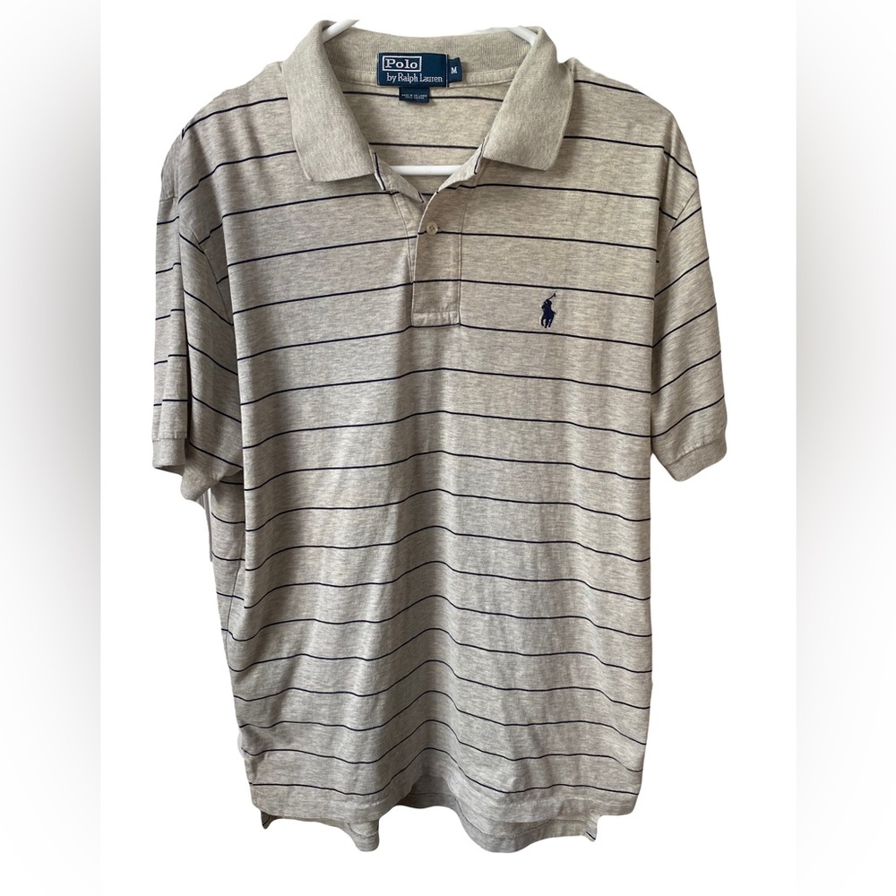 Mens Polo by Ralph Lauren striped short sleeve Polo shirt- medium